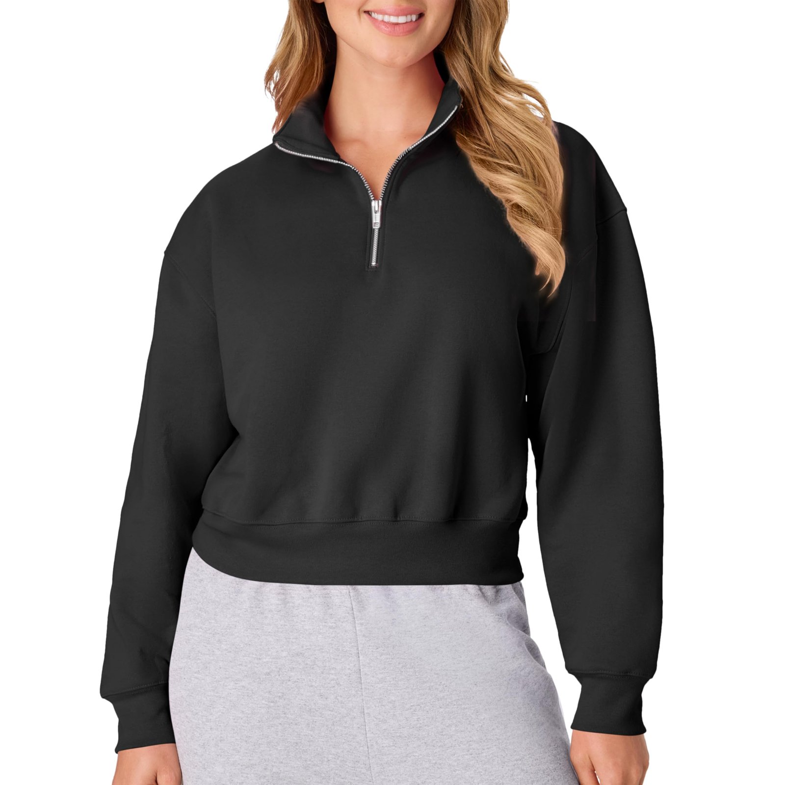 Plain white pullover hoodie shown on a white background.