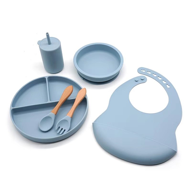 Baby feeding products on a white background.