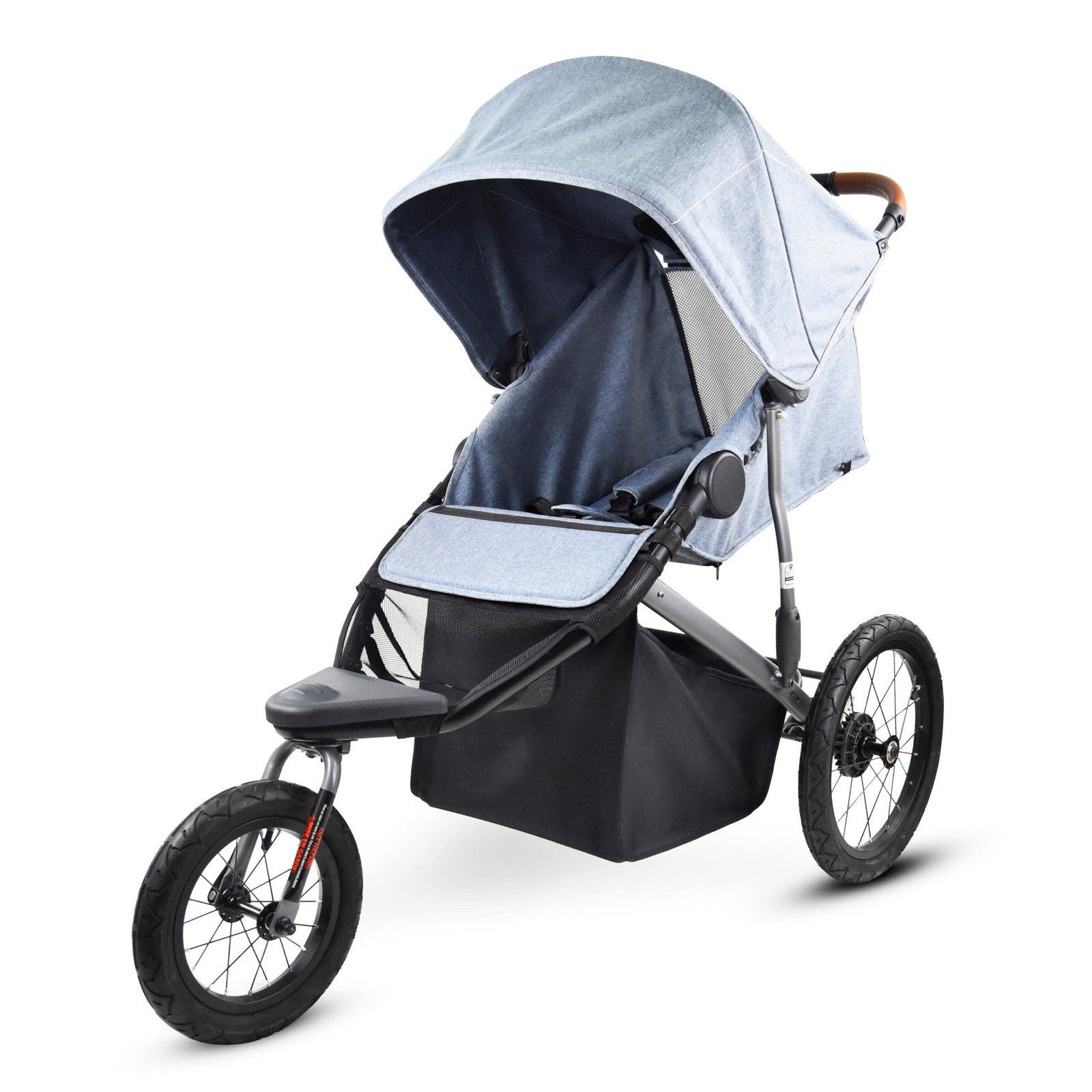 Baby stroller and travel gear on a white background.