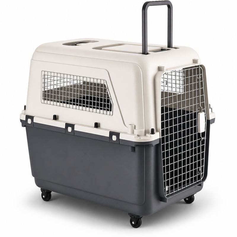 Pet carriers and pet travel products on a white background.