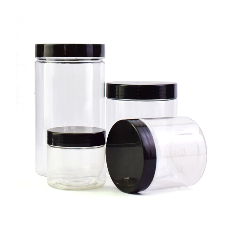 Plastic bottles and packaging containers on a white background.