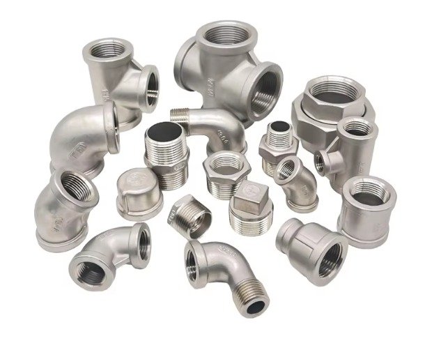 Plumbing and HVAC hardware on a white background.
